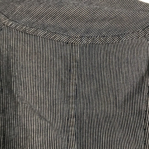 Anthropologie Tria Railroad Striped Big Button Crew Jean Crop Jacket Blu… - Picture 9 of 14